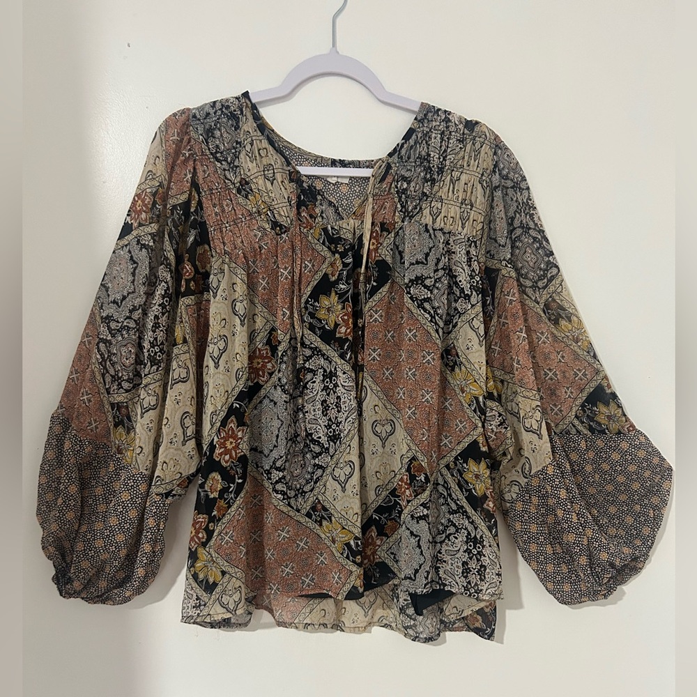 Maurices Multicolor Patchwork Blouse - image 1